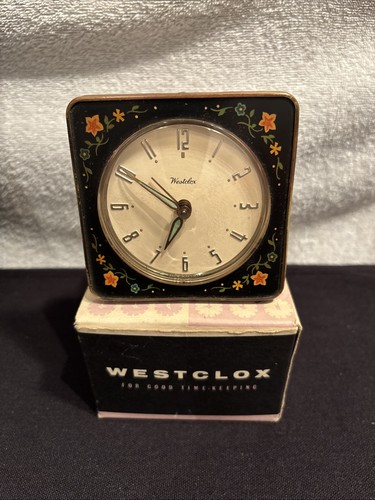 Vintage westclox floral alarm - vintage,