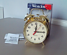 WESTCLOX GOLD TONE DOUBLE BELL